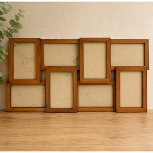 Pinnacle Frames & Accents 8-Photo Collage Frame 5x7 Wood Wall 23x11.5